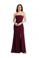 Outlet Strapless Crepe Maxi Bridesmaid Dress / Prom Dress with Front Slit UK