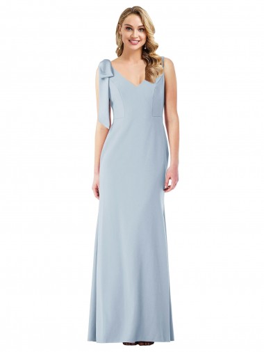 Outlet V-Back Bow Shoulder Trumpet Bridesmaid Dress / Prom Dress UK