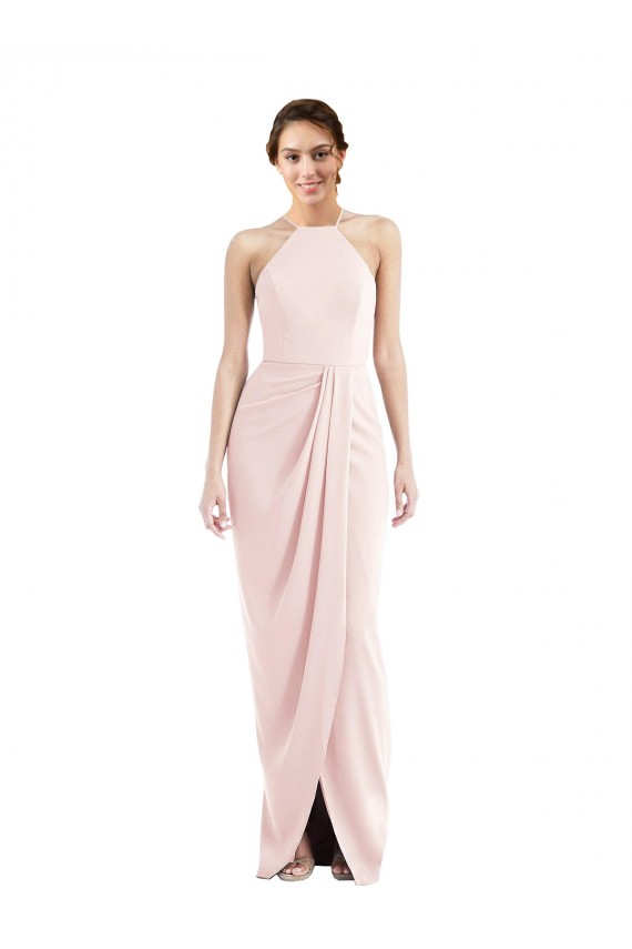 Outlet Halter Draped Tulip Skirt Maxi Bridesmaid Dress / Prom Dress UK