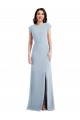 Outlet Cap Sleeve Open Back Trumpet Formal Crepe Bridesmaid Dress / Prom Dress with Front Slit UK