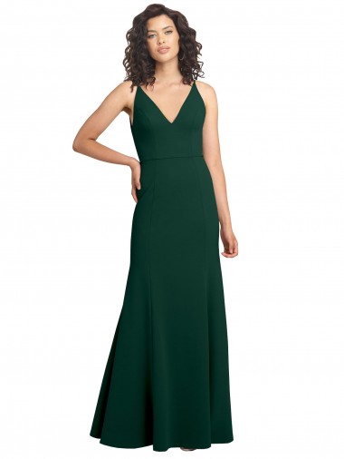 Outlet Form Fitting Stretch Formal Crepe A-Line Bridesmaid Dress / Prom Dress UK