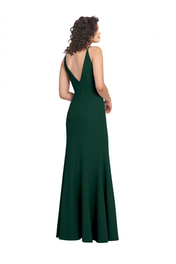 Outlet Form Fitting Stretch Formal Crepe A-Line Bridesmaid Dress / Prom Dress UK