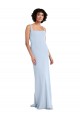 Outlet Slim Square Neck Fit and Flare Full Length Stretch Crepe Bridesmaid Dress / Prom Dress UK