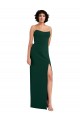 Outlet Scooped Strapless Neckline Formal Crepe Bridesmaid Dress / Prom Dress with Side Slit UK