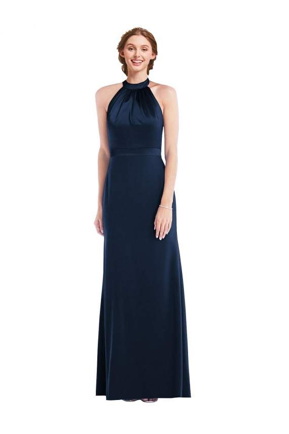Outlet High Neck Open Back Long Maxi Bridesmaid Dress / Prom Dress UK