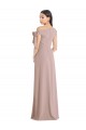Outlet Off the Shoulder Tie Detail Maxi Formal Crepe Bridesmaid Dress / Prom Dress with Front Slit UK