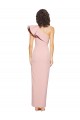 Outlet Full Length One Shoulder Formal Crepe Bridesmaid Dress / Prom Dress with Side Leg Split UK