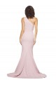 Outlet Long Sweep Train One Shoulder Crepe Bridesmaid Dress / Prom Dress with Side Leg Split UK