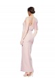 Outlet One Shoulder Tulle Overlay Sweetheart Neckline Long Formal Crepe Bridesmaid Drss with Thigh Split UK