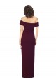Outlet Fitted Full Length Off the Shoulder Formal Crepe Bridesmaid Dress / Prom Dress with Side Split and Waist Tie UK