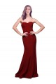 Outlet Long Full Length Sweetheart Slim Formal Crepe Bridesmaid Dress / Prom Dress with Strapless Bodice UK
