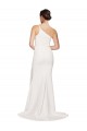 Outlet Long Sweep Train Crepe Bridesmaid Dress / Prom Dress with Side Split and One Strap UK