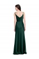 Outlet Fitted Cowl Neck Long Formal Stretch Satin Slip Bridesmaid Dress / Prom Dress with V-Back UK