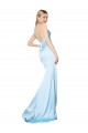 Outlet Double Straps V-Neck Sleeveless Formal Stretch Satin Bridesmaid Dress / Prom Dress with High Slit UK