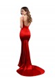 Outlet Long Pleated Formal Stretch Satin Bridesmaid Dress / Prom Dress with High Slit UK