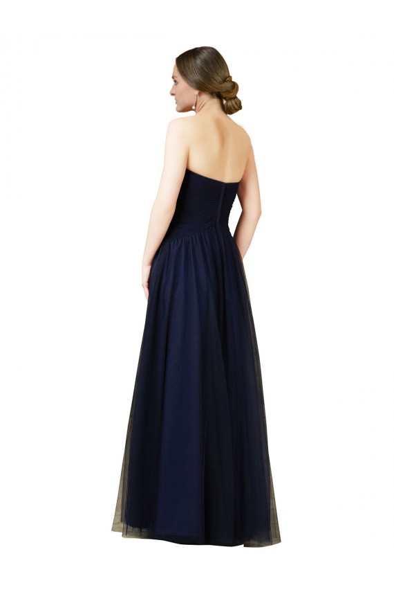 Outlet Draped Bodice Sweeheart Long Tulle Bridesmaid Dress UK