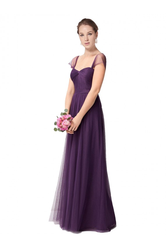 Outlet Full Length Long Tulle Bridesmaid Dress with Sweetheart Neckline UK