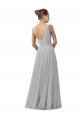 Outlet Floor Length Tulle Bridesmaid Dress with Shirred One Shoulder Bodice UK