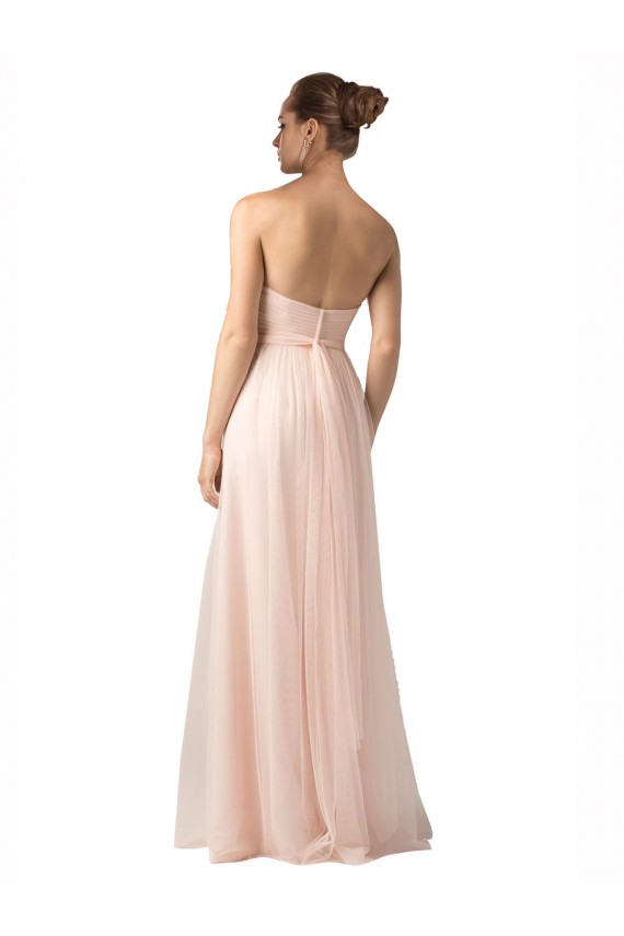 Outlet Sweetheart A-Line Tulle Bridesmaid Dress with Shirred Bodice UK