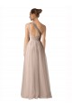 Outlet Illusion One Shoulder Tulle Bridesmaid Dress with Shirred Bodice UK