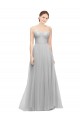 Outlet Long Twisted Sweetheart Neckline Tulle Bridesmaid Dress UK