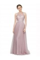 Outlet High Neck Long Tulle Bridesmaid Dress with Lace Bodice UK
