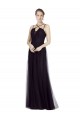 Outlet High Neck Long A-Line Tulle Bridesmaid Dress UK