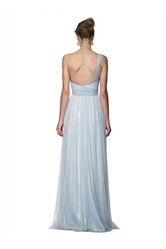 Outlet One Shoulder Illusion Tulle Bridesmaid Dress with Knot Detail UK