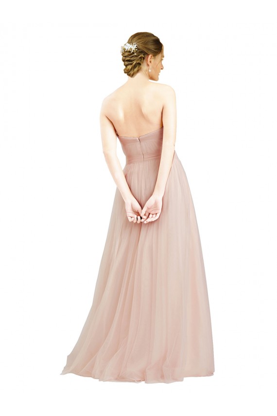 Outlet Floor Length Sweetheart Tulle Bridesmaid Dress with Open Back UK