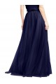 Outlet Long A-Line High Neck Halter Tulle Bridesmaid Dress UK