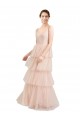 Outlet V-Neck A-Line Layered Long Tulle Bridesmaid Dress UK