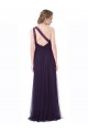 Outlet One Shoulder Long Tulle Bridesmaid Gown with Sheer Netting Strap UK