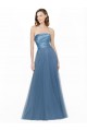 Outlet Long Strapless Bridesmaid Dress with Soft Tulle Overlay UK