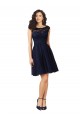 Outlet Short Bateau Neck Tulle Cocktail Bridesmaid Dress with Lace Bodice UK