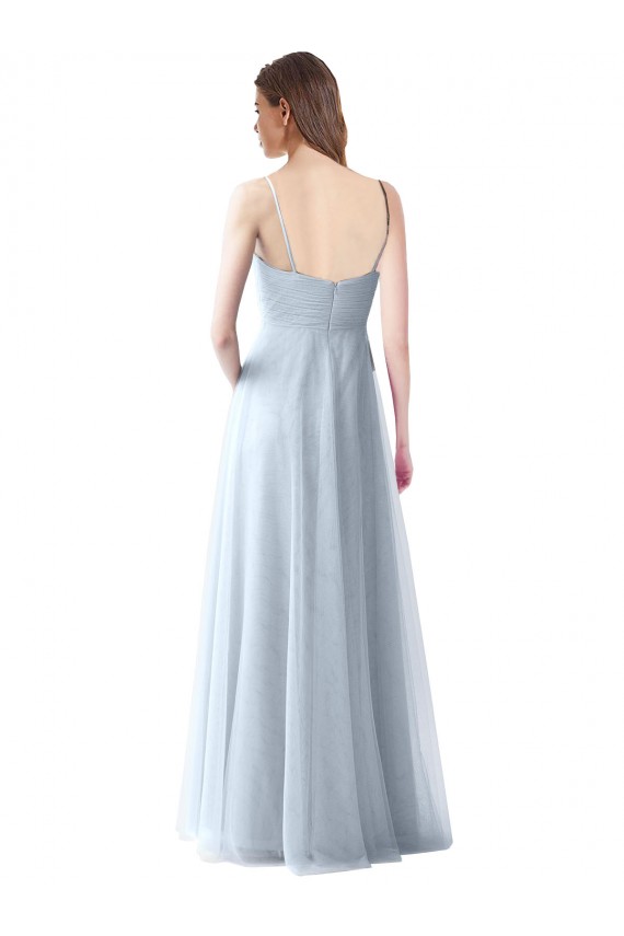 Outlet Wrapped Ruched Natural Waist Slim Soft Tulle Bridesmaid Dress UK
