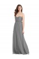 Outlet Shirred Strapless Bodice Long Tulle Bridesmaid Dress with Sweetheart Neckline UK