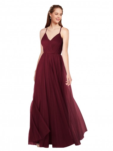 Outlet Beach-inspired Sweetheart Tulle Long Bridesmaid Dress UK