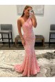Outlet Open Back One Shoulder Sleeveless Long Sweep Train Velvet Sequin Prom Dress UK