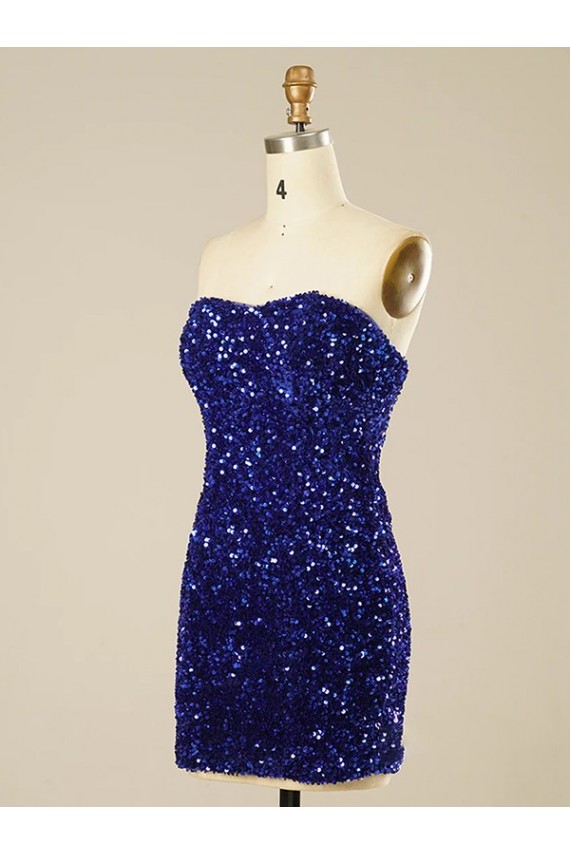 Outlet Short Sweetheart Velvet Sequin Homecoming Dress / Prom Dress UK