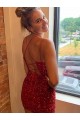 Outlet V-Neck Sleeveless Short Velvet Sequins Homecoming Dress / Prom Dress UK