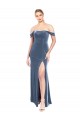Outlet Draped Sleeves Wide Scoop Neck Off the Shoulder Velvet Bridesmaid Dress / Prom Dress UK