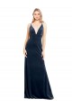 Outlet V-Back Long Velvet Bridesmaid Dress / Prom Dress with Notched V-Neck and Spaghetti Straps UK