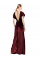 Outlet Flutter Sleeves Open Back Long Velvet Bridesmaid Dress / Prom Dress UK