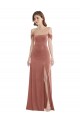 Outlet Off the Shoulder Flounce Sleeve Velvet Maxi Bridesmaid Dress / Prom Dress UK