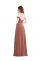Outlet Off the Shoulder Flounce Sleeve Velvet Maxi Bridesmaid Dress / Prom Dress UK