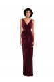 Outlet Draped Skirt Faux Wrap Velvet Maxi Bridesmaid Dress / Prom Dress UK