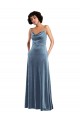 Outlet Sleek Cowl Neck Velvet Maxi Bridesmaid Dress / Prom Dress with Pockets UK