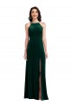 Outlet Velvet Halter Maxi Bridesmaid Dress / Prom Dress with Front Slit UK