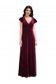 Outlet Flutter Sleeve Velvet Maxi Bridesmaid Dress / Prom Dress with Pockets UK