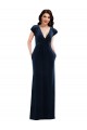 Outlet Flutter Sleeve Wrap Bodice Formal Velvet Maxi Bridesmaid Dress / Prom Dress with Pockets UK